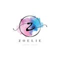 Simple Elegant Water Color Letter Type Z Logo