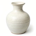 White clay vase isolated on white background