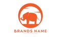 Simple elephant symbol vector logo