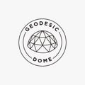 Simple Emblem Badge Geodesic dome logo icon vector