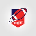 simple emblem of rugby ball logo icon design, minimalist vector of american football team