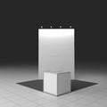 Simple Emply Booth. Mockup. 3D rendering template