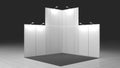 Simple Emply Booth 4x4 meters. Mockup. 3D rendering template