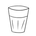 Simple empty glass for drinking isolated on white. Vector illustration in cartoon doodle style. element of dishes for serving the Royalty Free Stock Photo