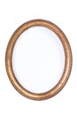 Simple empty retro oval wooden frame