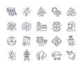 Simple Energy Types Vector Line Icons