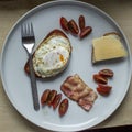 Simple english breakfast designed on white plate