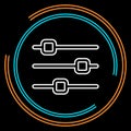 Simple Equalizer Thin Line Vector Icon