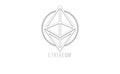 Simple Ethereum symbol. Virtual digital crypto currency sign on white background. Investment concept