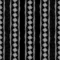 Simple Ethnic black white monochrome vertical Line Seamless Pattern Design | Arr Series