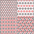 Simple ethnic colorful triangles seamless pattern, vector