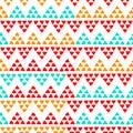 Simple ethnic colorful zig zag triangles seamless pattern, vector