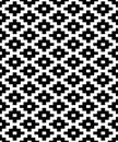 Simple ethnic geometric kilim seamless pattern in black and white, vector