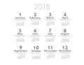 Simple european 2015 year vector calendar