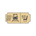 Simple train ticket icon