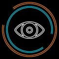 Simple Eye Thin Line Vector Icon Royalty Free Stock Photo