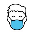 Simple face mask flat icon