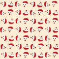 simple face with santa hat pattern background