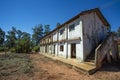 Simple farm house. Brick house, red roof, red earth farm, Brazil. Royalty Free Stock Photo