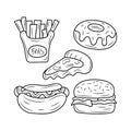 Simple Fast food line icon, doodle vector illustration