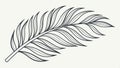 Simple feather outline, basic plume, minimalist feather, and clean bird icon vector design Generative AI