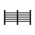 Simple fence icon. Black rectangular structure. Horizontal lines vector. Barrier outline symbol.
