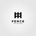 Simple fence vintage logo vector icon illustration design Royalty Free Stock Photo