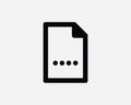 Simple File Icon. Word Text Document Page Letter Memo Contract Paper Folder Symbol. Office Business Blank Message From Sign Vector