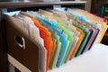 a simple filing system of folders and labeled dividers