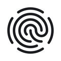 Simple fingerprint icon isolated on white background