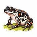 Simple Fire-bellied Toad Clip Art With White Margins