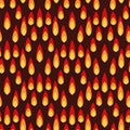 Simple fire flames seamless vector pattern