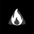 Simple fire icon isolated on dark background Royalty Free Stock Photo