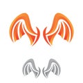 Simple Fire wing vector icon for graphic design, web and app Royalty Free Stock Photo