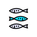 Simple fish line icon