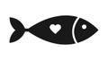 Simple Fish with Heart Icon, Symbolizing Marine Affection, vector design Generative AI Royalty Free Stock Photo