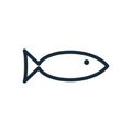 Simple Fish Line Icon Design Template Elements