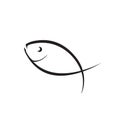 Simple fish line icon vector