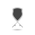 Simple Fishing Logo Icon with shadow