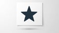 The black star and the clean white background creates a minimalis Royalty Free Stock Photo