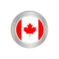 The simple flag of Canada is isolated in official colors red and white, map pin, as the original Royalty Free Stock Photo