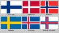 Simple flags of Scandinavia