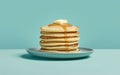 Simple Flapjack Delight Embracing Minimalist Pancakes. Generative AI