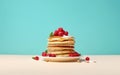 Simple Flapjack Delight Embracing Minimalist Pancakes. Generative AI