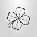 Simple flat art vector four-leaf clover pictogram