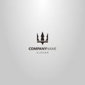 Simple flat art vector logo of crown or trident Poseidon Royalty Free Stock Photo