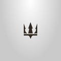 Simple flat art vector sign of crown or trident Poseidon Royalty Free Stock Photo