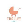 Simple flat baby trolley logo design vector graphic symbol icon illustration creative idea Royalty Free Stock Photo