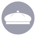 Simple flat beret hat icon inside a gray circle Royalty Free Stock Photo