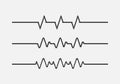 simple flat 1bit vector pixel art set of heartbeat cardiogram lines